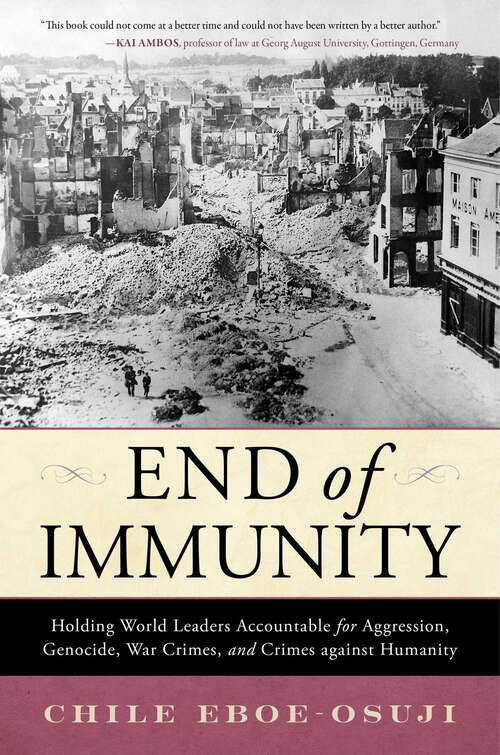 Book cover of End of Immunity: Holding World Leaders Accountable for Aggression, Genocide, War Crimes, and Crimes against Humanity
