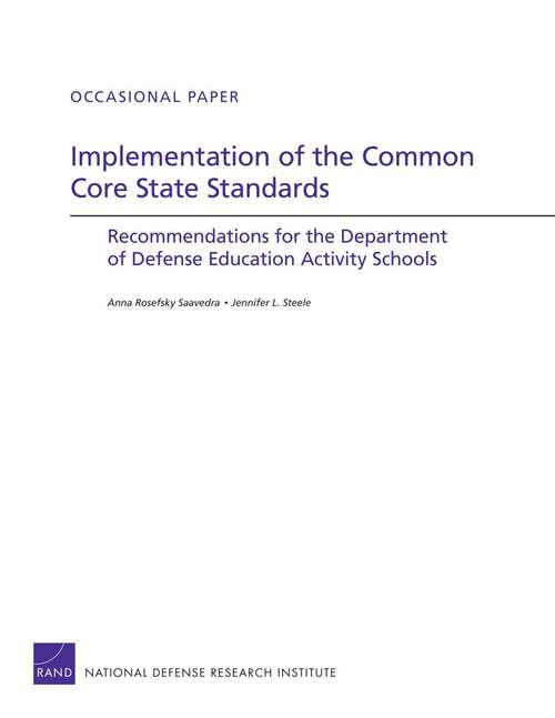 Implementation of the Common Core State Standards