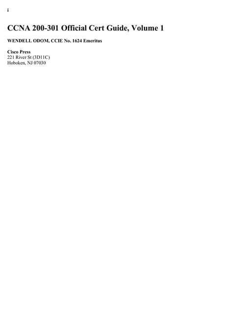 Book cover of CCNA 200-301 Official Cert Guide: Volume 1