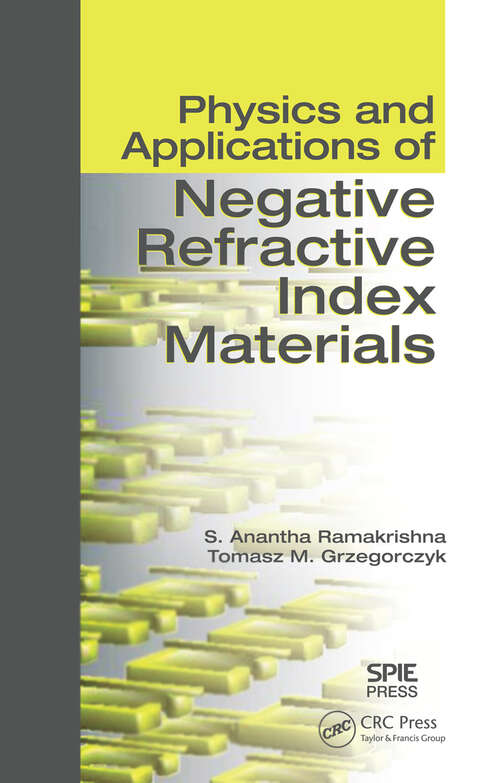 Book cover of Physics and Applications of Negative Refractive Index Materials (1)