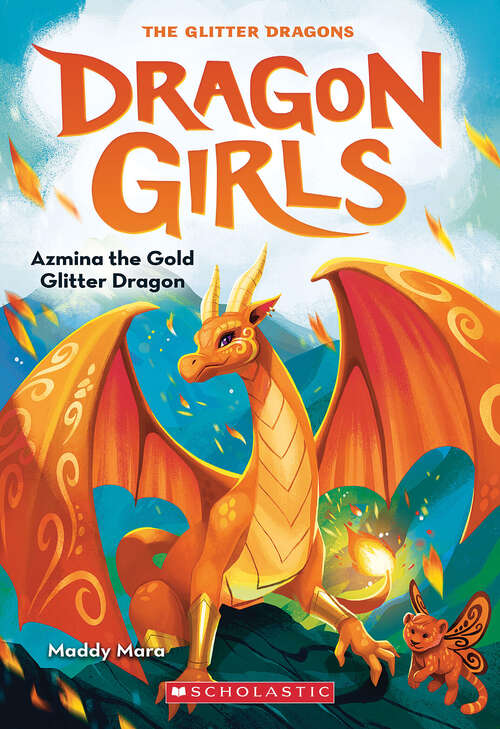 Book cover of Azmina the Gold Glitter Dragon (Dragon Girls)