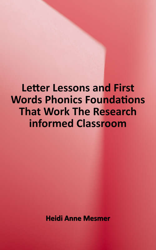 Book cover of Letter Lessons and First Words: Phonics Foundations that Work