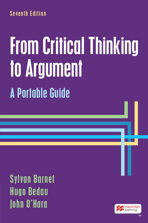 Book cover of From Critical Thinking to Argument: A Portable Guide (Seventh Edition)