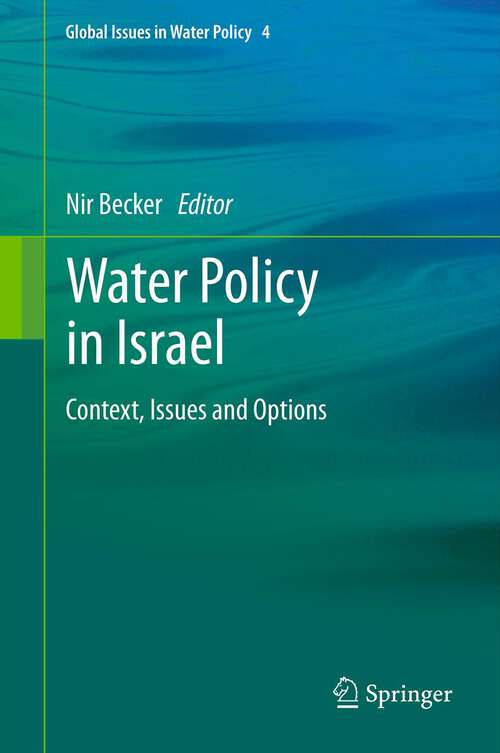 Book cover of Water Policy in Israel