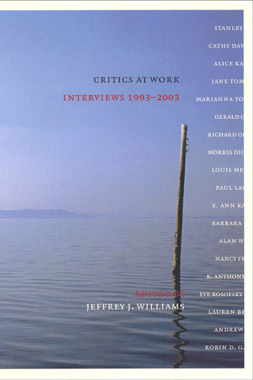 Critics at Work: Interviews 1993-2003 (Cultural Front)