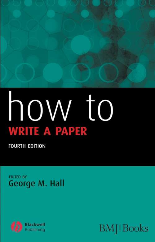 Book cover of How to Write a Paper (4) (How To #29)