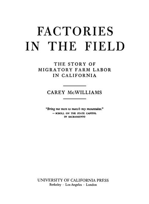 Book cover of Factories in the Field