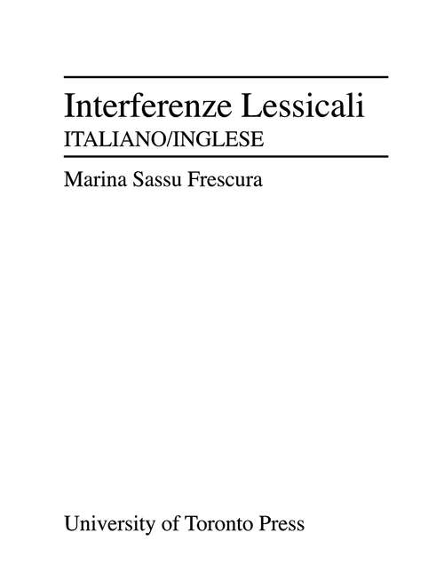 Book cover of Interferenze lessicali