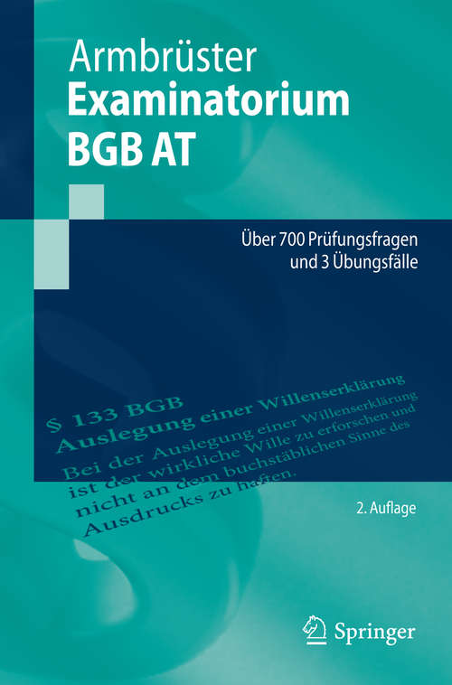 Book cover of Examinatorium BGB AT