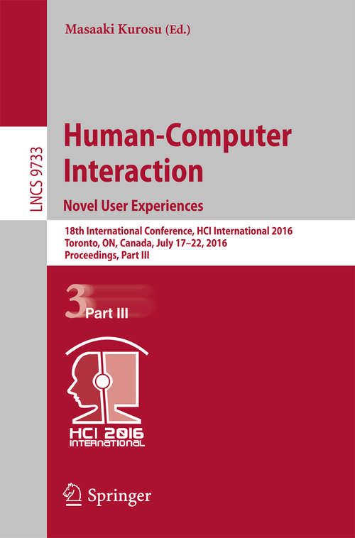 Book cover of Human-Computer Interaction. Novel User Experiences