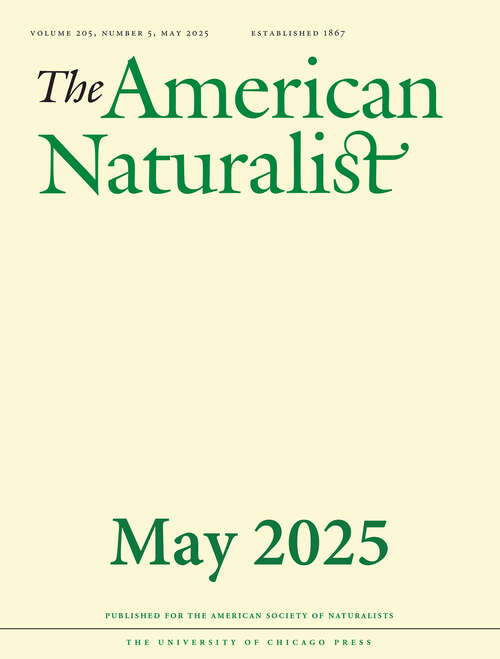 Book cover of The American Naturalist, volume 205 number 5 (May 2025)