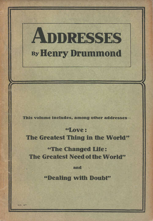 Book cover of Addresses by Henry Drummond (Digital Original) (Colportage Library #67)