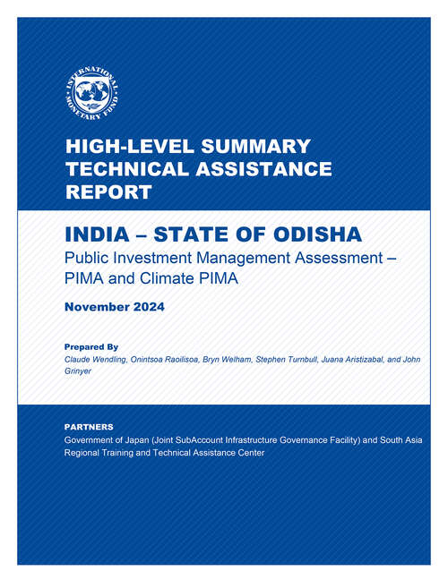 Book cover of India - State of Odisha - Public Investment Management Assessment — PIMA and Climate PIMA