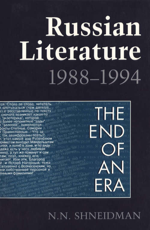 Book cover of Russian Literature: 1988-1994