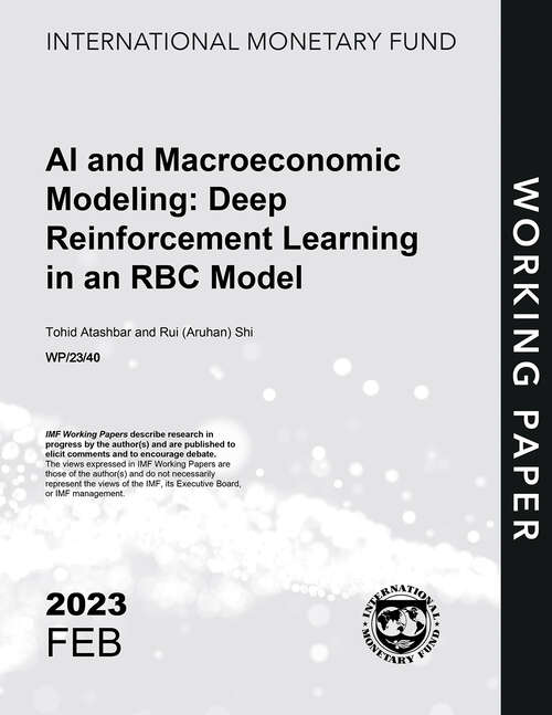 Book cover of AI and Macroeconomic Modeling: Deep Reinforcement Learning in an RBC model