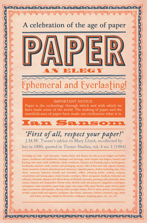 Book cover of Paper: An Elegy