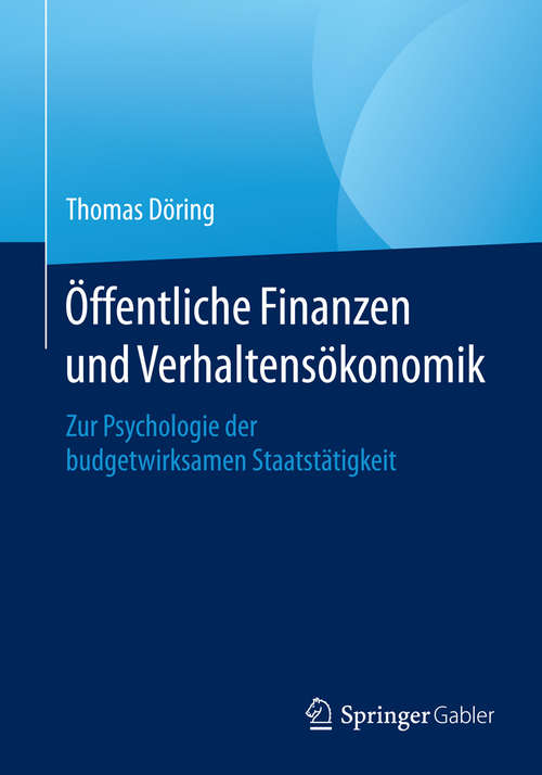 Book cover of Öffentliche Finanzen und Verhaltensökonomik