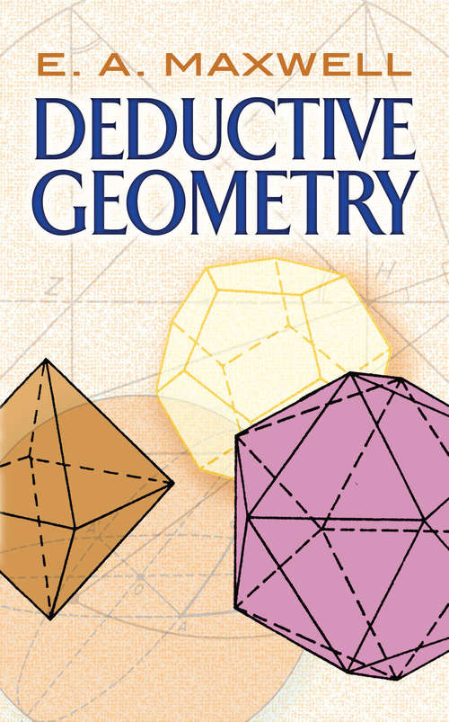 Book cover of Deductive Geometry (Dover Books on Mathematics)
