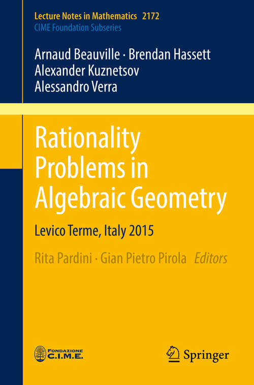 Book cover of Rationality Problems in Algebraic Geometry