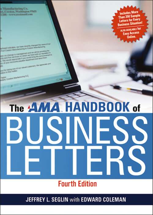 Book cover of The AMA Handbook of Business Letters