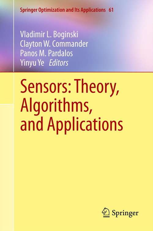 Book cover of Sensors: Theory, Algorithms, and Applications