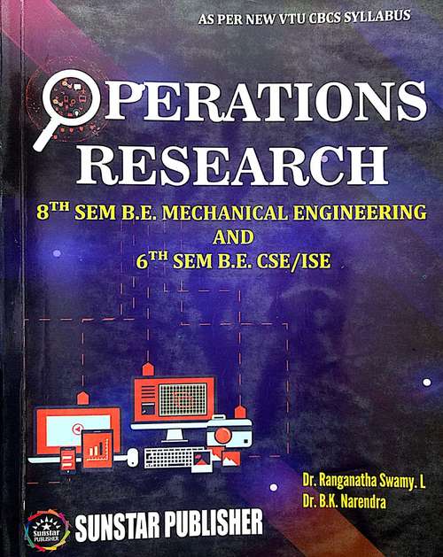 Book cover of Operations Research for 8th Sem B.E Mechanical Engineering and 6th Sem CSE-ISE