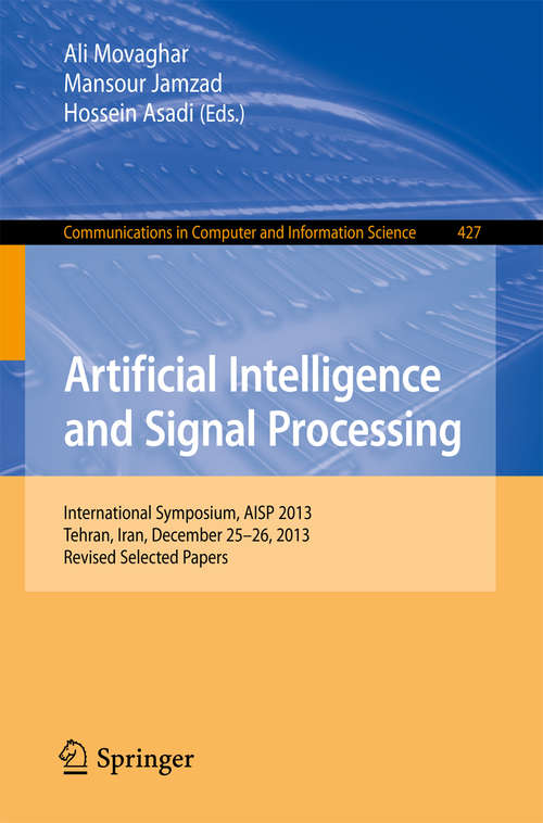 Book cover of Artificial Intelligence and Signal Processing