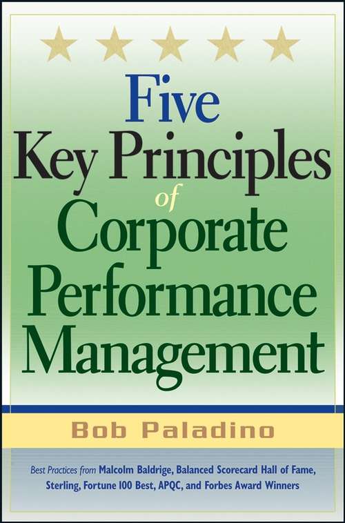 Book cover of Five Key Principles of Corporate Performance Management