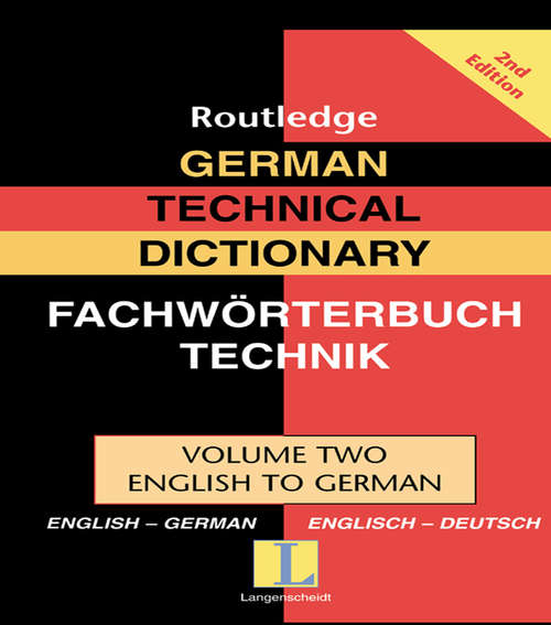 Book cover of German Technical Dictionary (Volume 2) (2)