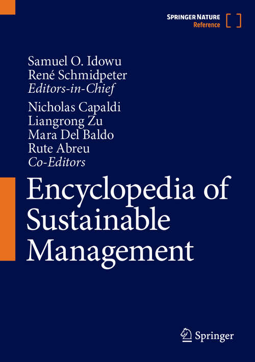 Book cover of Encyclopedia of Sustainable Management (1st ed. 2023)