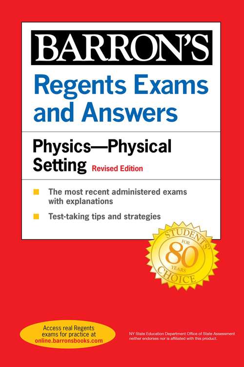 Book cover of Regents Exams and Answers Physics Physical Setting Revised Edition (Barron's Regents NY)