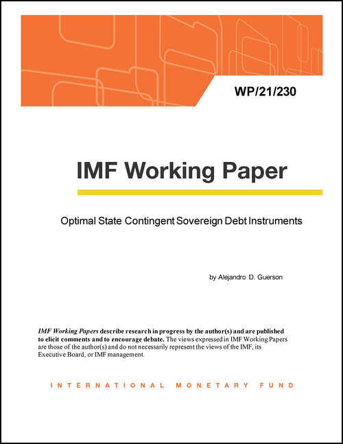 Book cover of Optimal State Contingent Sovereign Debt Instruments (Imf Working Papers)