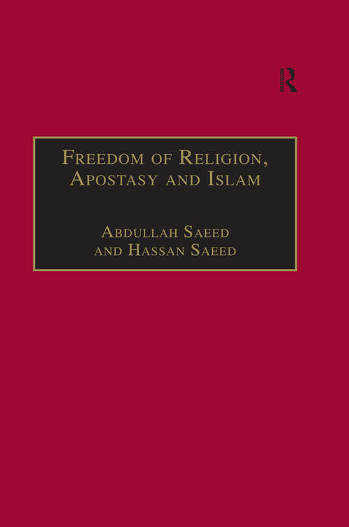 Book cover of Freedom of Religion, Apostasy and Islam