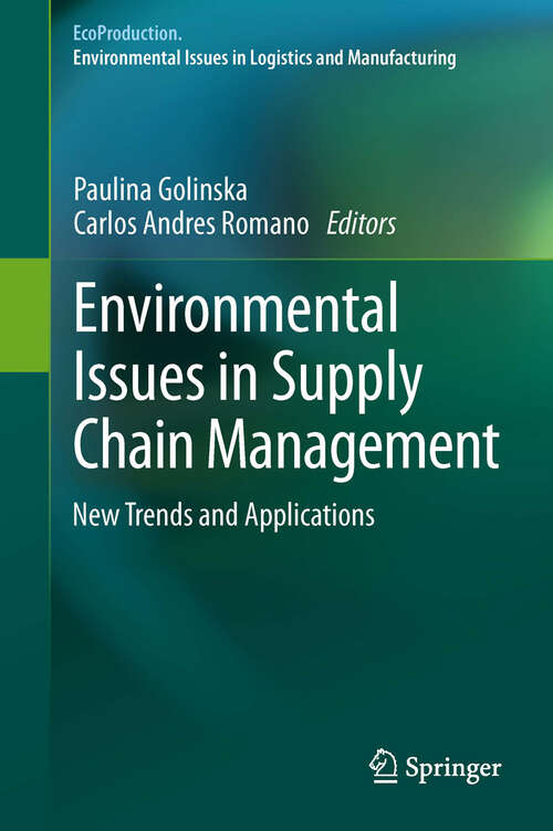 Book cover of Environmental Issues in Supply Chain Management: New Trends and Applications