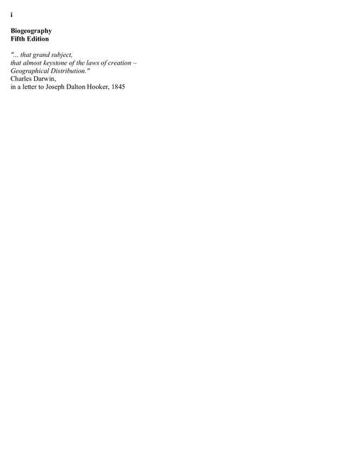 Book cover of Biogeography: Biological Diversity across Space and Time (5)