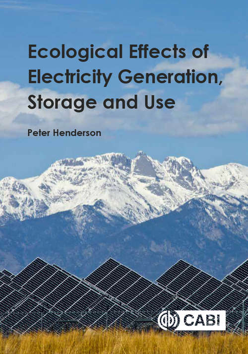 Book cover of Ecological Effects of Electricity Generation, Storage and Use