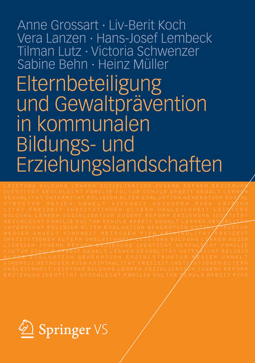 Book cover of Elternbeteiligung und Gewaltprävention in kommunalen Bildungs- und Erziehungslandschaften