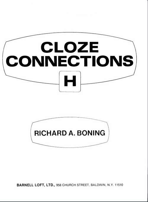 Book cover of Cloze Connections : Book H