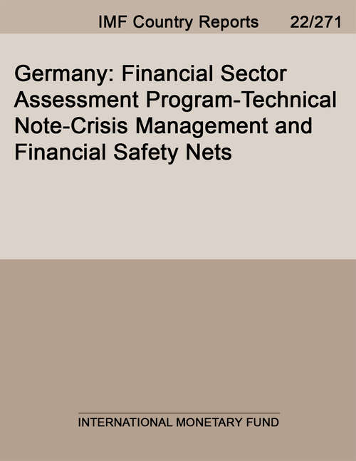 Book cover of Germany: Financial Sector Assessment Program-Technical Note-Crisis Management and Financial Safety Nets