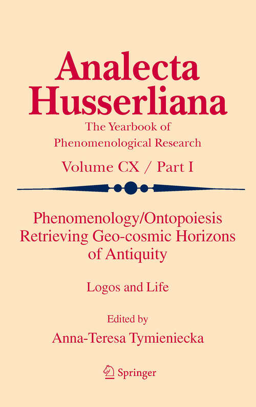 Book cover of Phenomenology/Ontopoiesis Retrieving Geo-cosmic Horizons of Antiquity