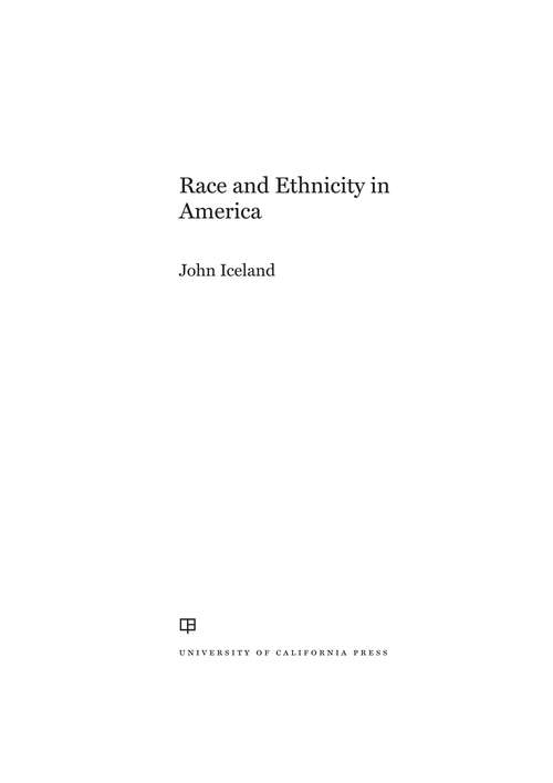 Book cover of Race and Ethnicity in America