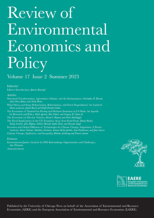 Book cover of Review of Environmental Economics and Policy, volume 17 number 2 (Summer 2023)