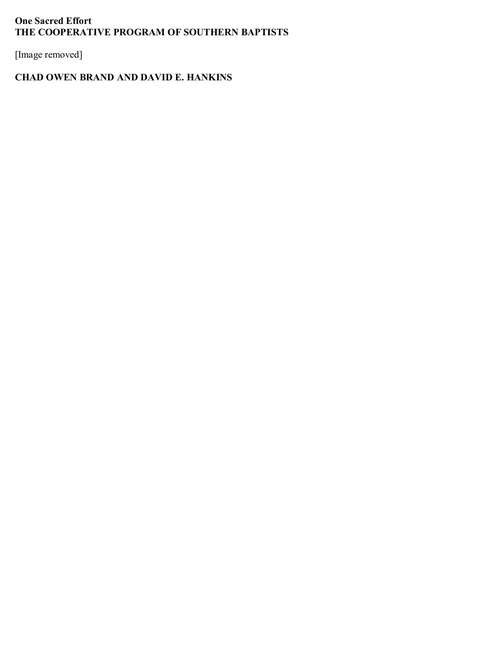Book cover of One Sacred Effort: The Cooperative Program of Southern Baptists