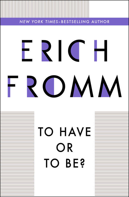 Book cover of To Have or To Be?