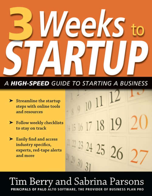 Book cover of 3 Weeks to Startup
