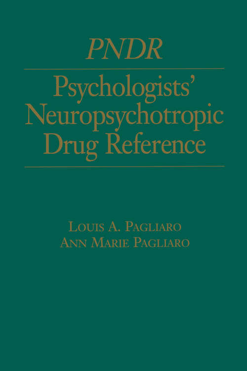 Book cover of Psychologist's Neuropsychotropic Desk Reference