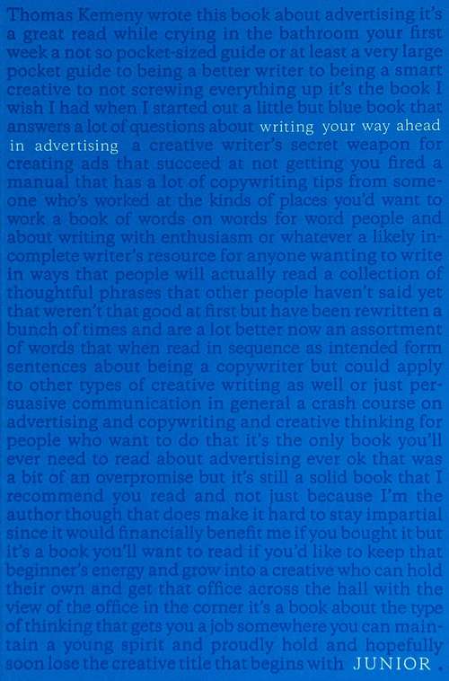 Book cover of Junior: Writing Your Way Ahead In Advertising