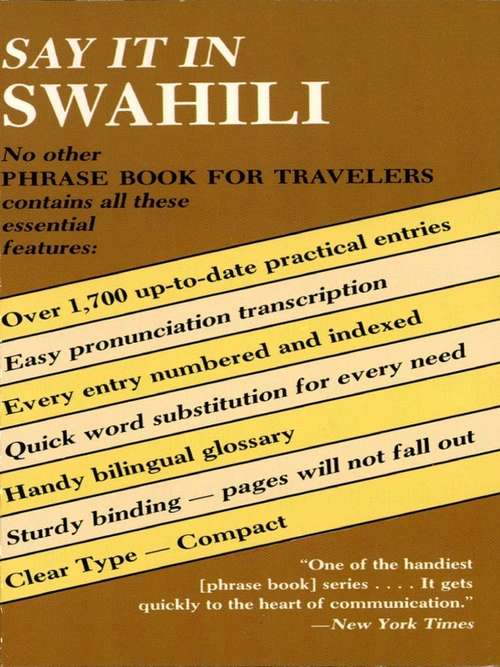 Book cover of Say It in Swahili (Dover Language Guides Say It Series)