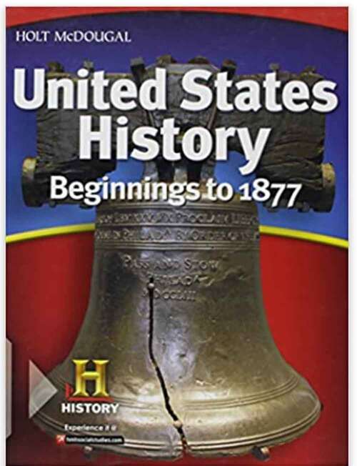 Book cover of United States History, Beginnings to 1877