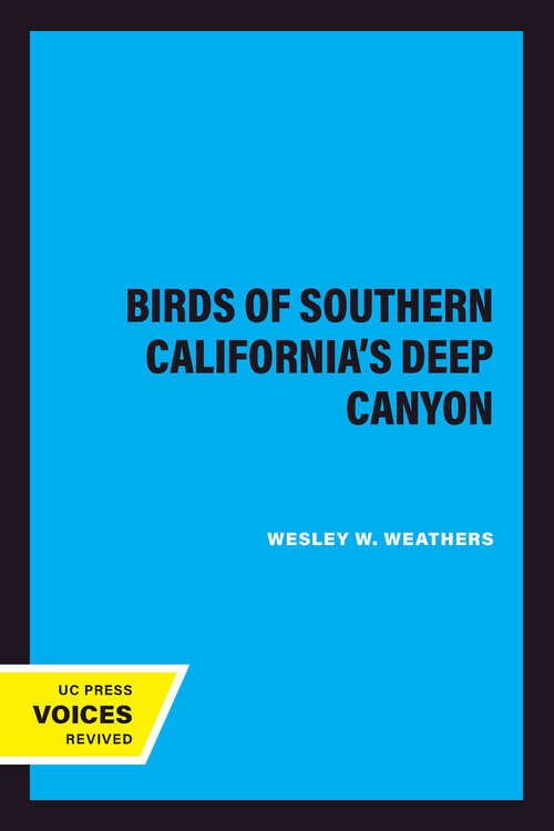 Book cover of Birds of Southern California's Deep Canyon